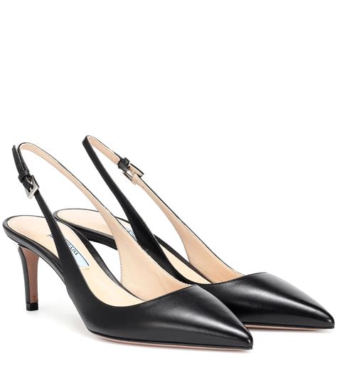 prada leather slingback ballet flats|Prada boots and pumps.